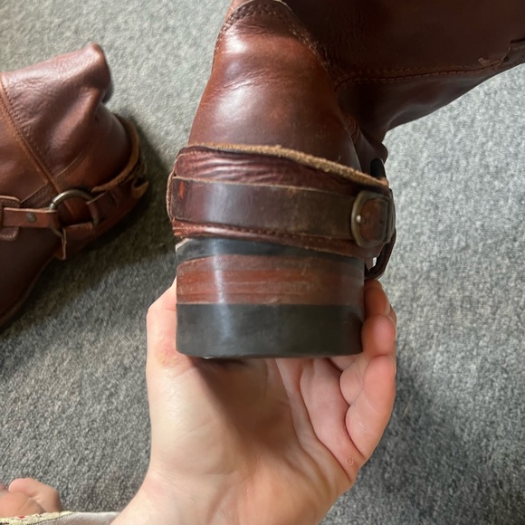 Frye Brown Moto Harness Boots, size 11 - Picture 4 of 10